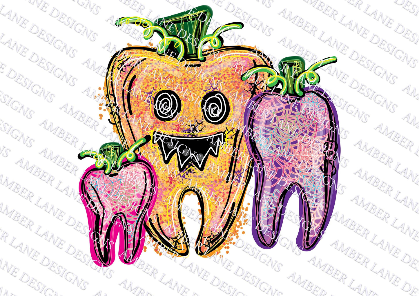 Cute Pumpkin teeth png file, denist and dental nurse file |  Instant download | Sublimation Design | Hand drawn