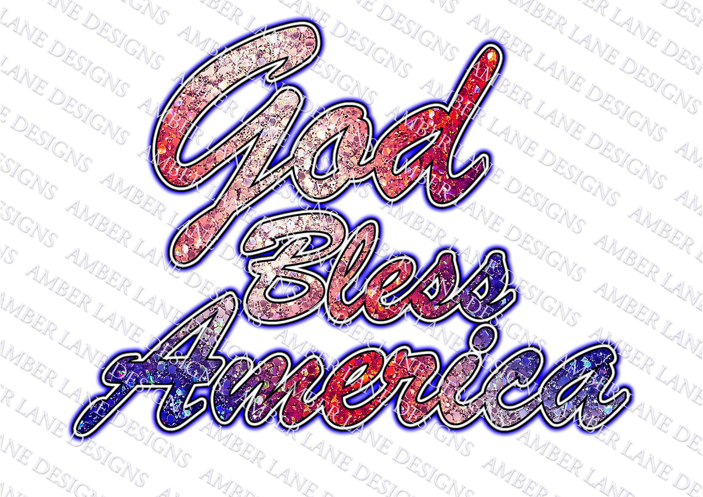 God Bless America, Patriotic fourth of July, Glitter font, 2 png files tumbler wrap