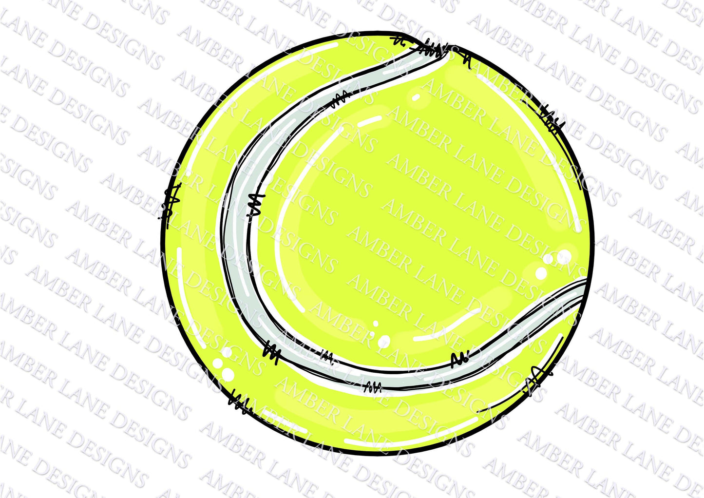 Doodle Tennis ball Png, hand drawn , file only tumbler wrap