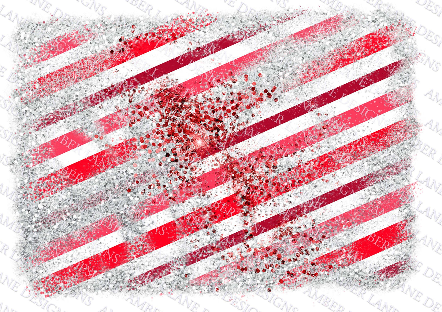 Peppermint candy cane and glitter, scrapbook background, png file