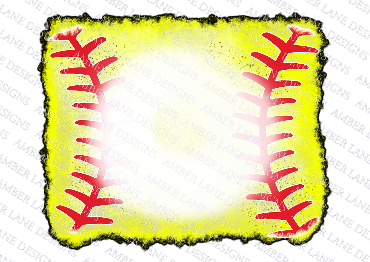 Softball Bleach Patch With Vintage Grunge Handwriting PNG Digital Background File