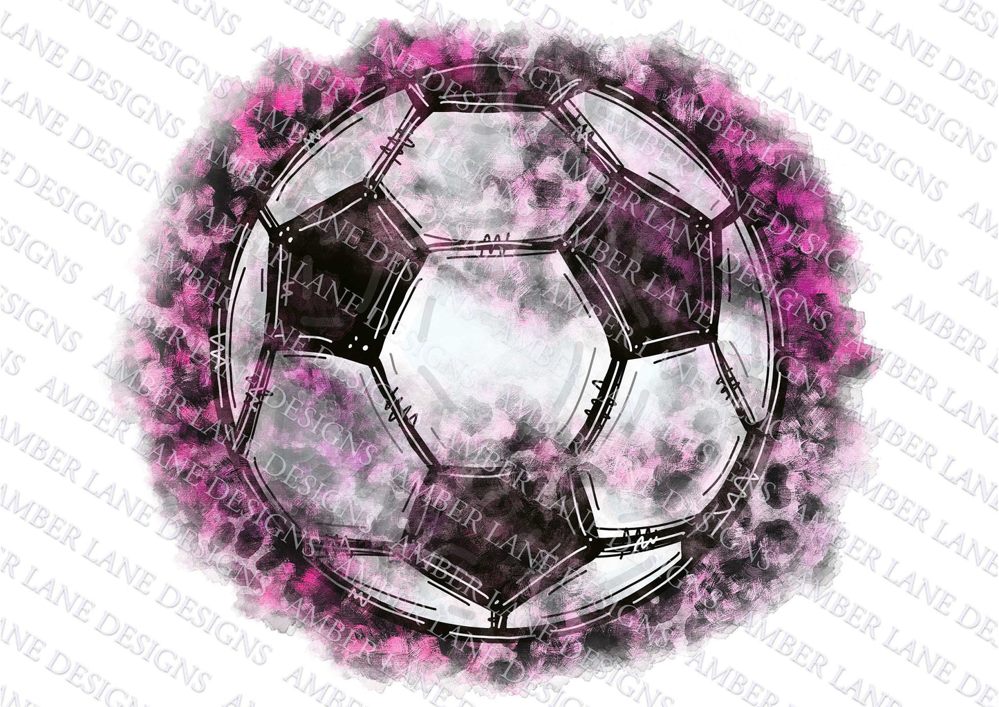 Soccer and pink leopard ball png digital file