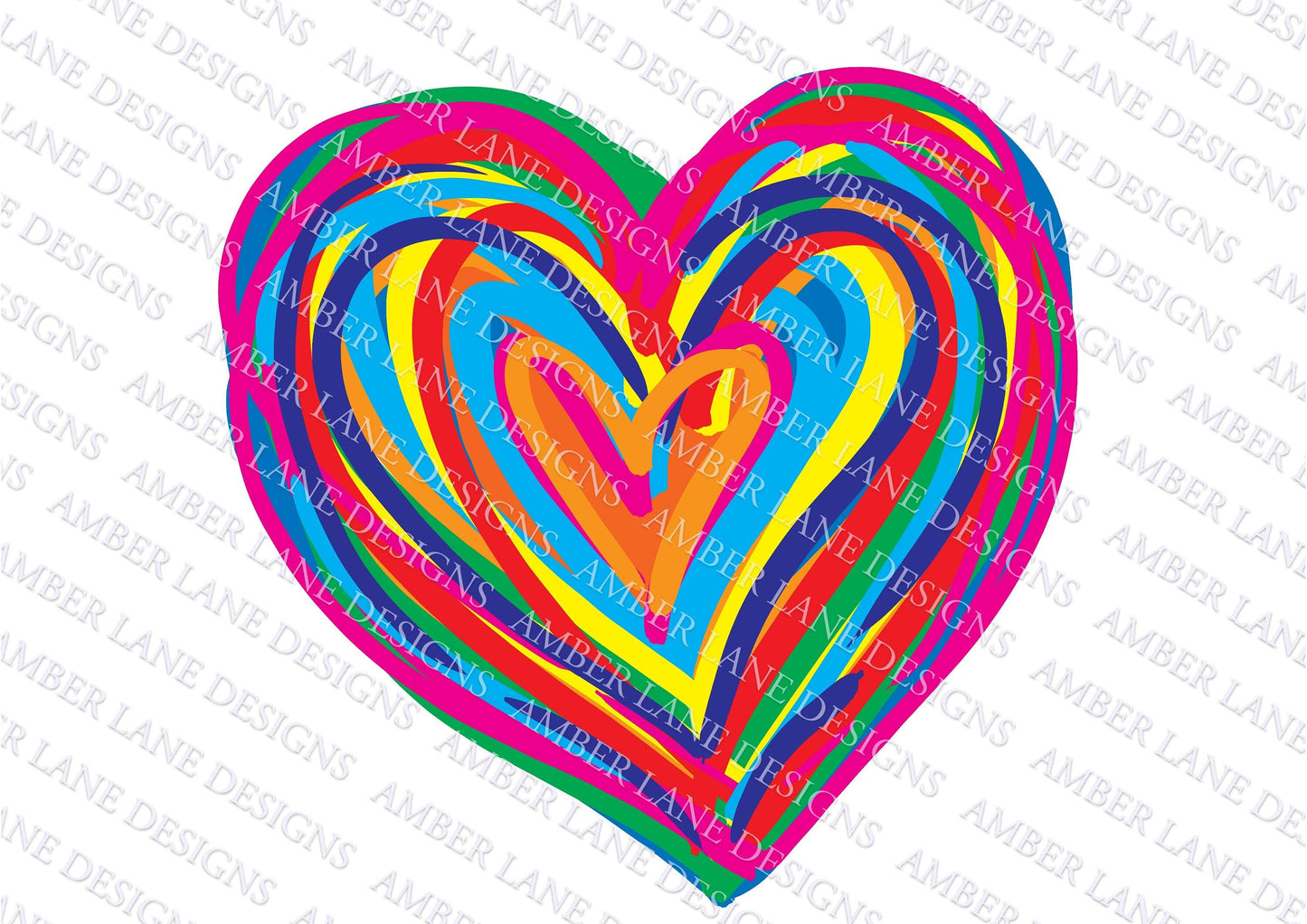 Vivid Love Vortex: Abstract Rainbow Heart PNG for Valentine's Day Spectrum Serenity Abstract Affection Artistry