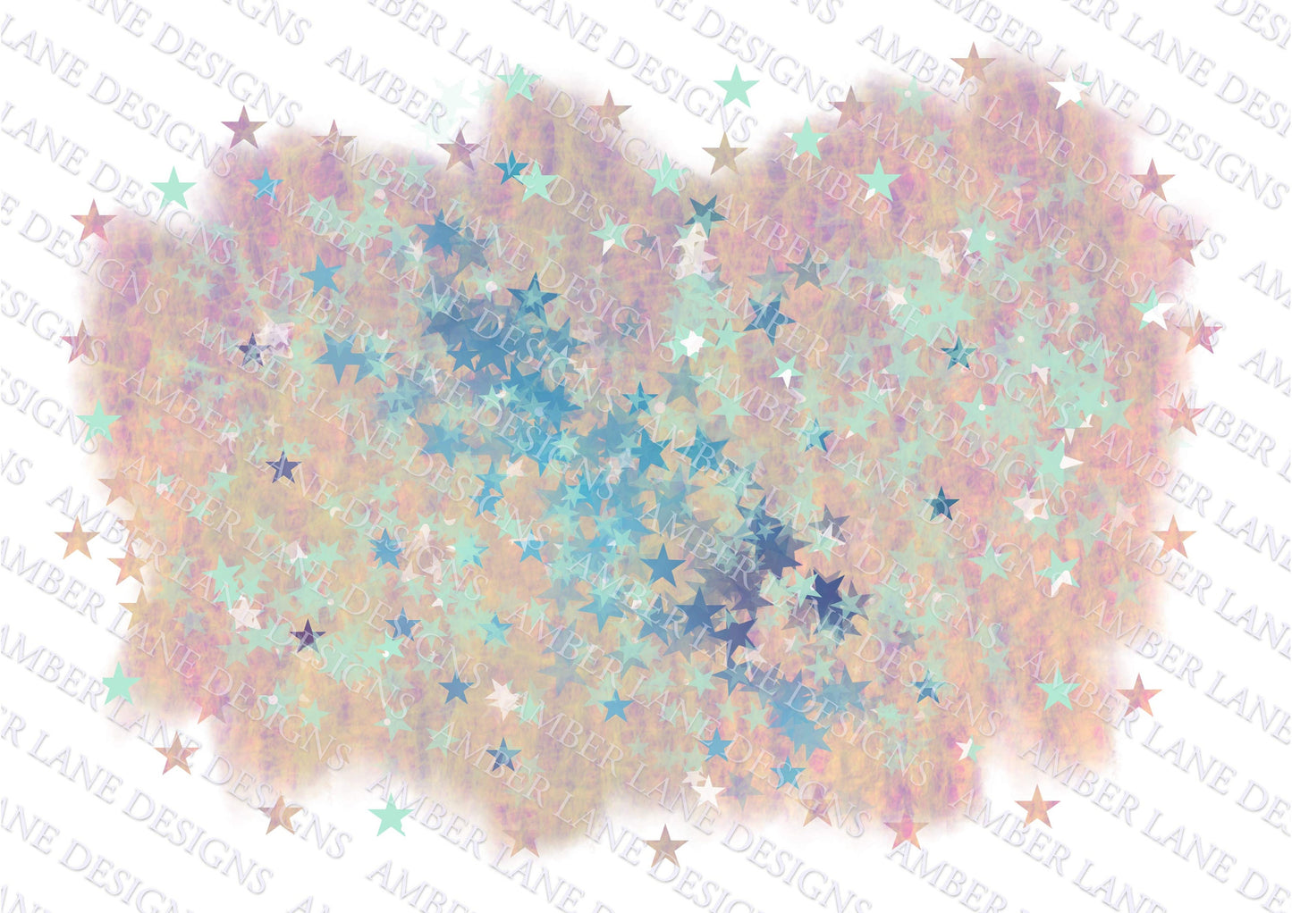 Pink Galaxy Patch With Blue Stars T-Shirt Patch Png File.