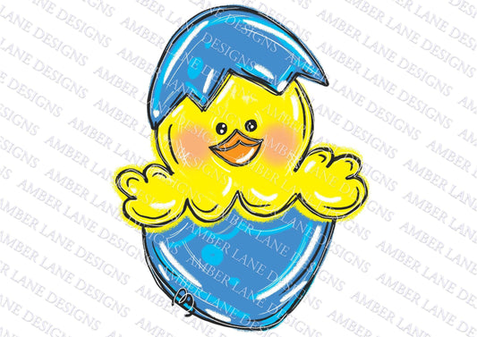 Easter Chick With Blue Egg Fluffy Easter Fables PNG Doodle Delight Chirpy Chick Chronicles Springtime Serenade Pastel Polka dot Peep Parade