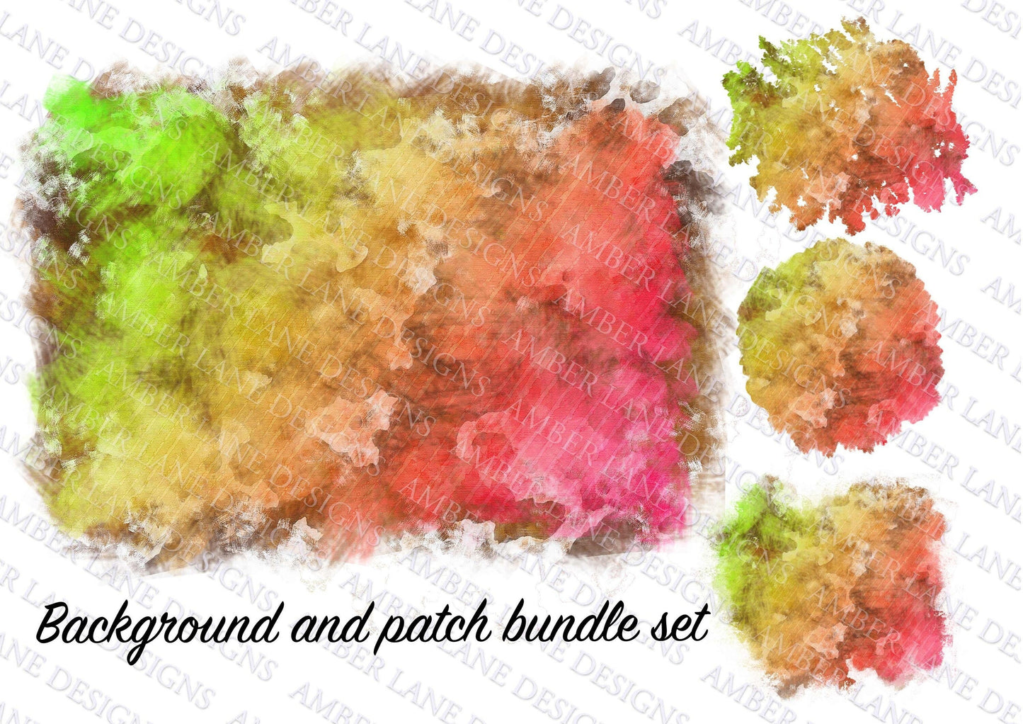 Neon Watercolor Ombre cowhide PNG bundle pack