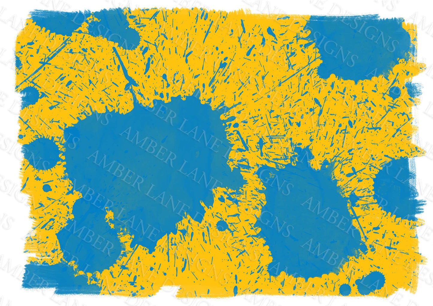 Blue and Gold Paint Splatter background Sublimation png file