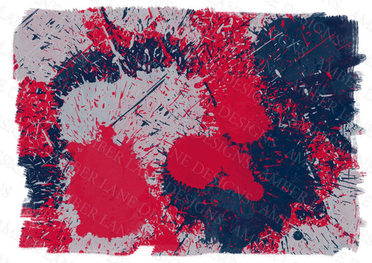 Blue Red and Silver Paint Splatter background Sublimation png file