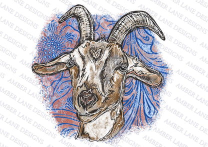 Goat  bundle with Galaxy, leopard, Aztec and Tooled Leather backgrounds 4 png files, flattend images