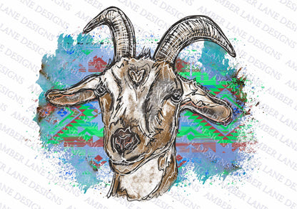 Goat  bundle with Galaxy, leopard, Aztec and Tooled Leather backgrounds 4 png files, flattend images
