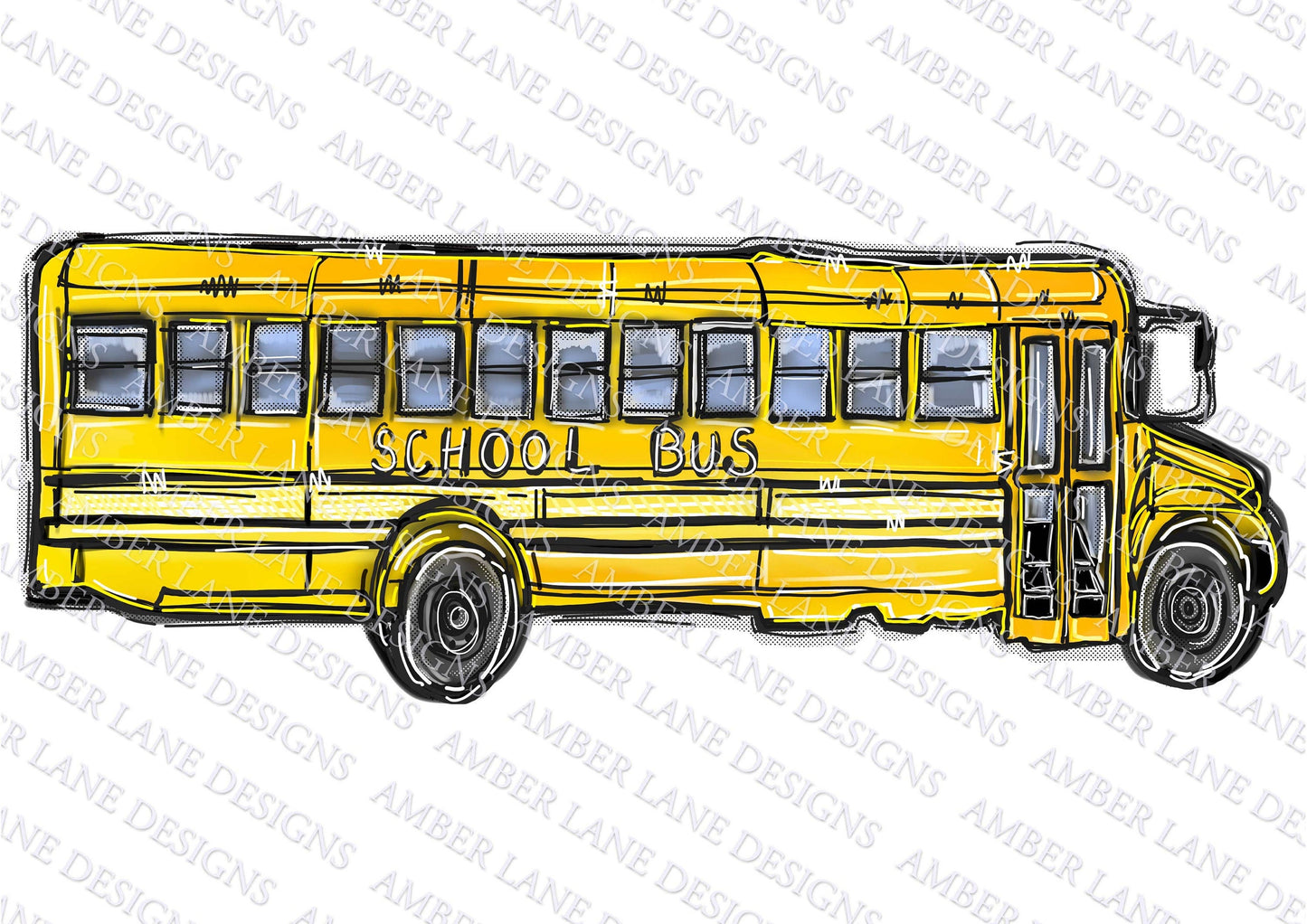 School Bus side view PNG file Back To School Sublimation Design