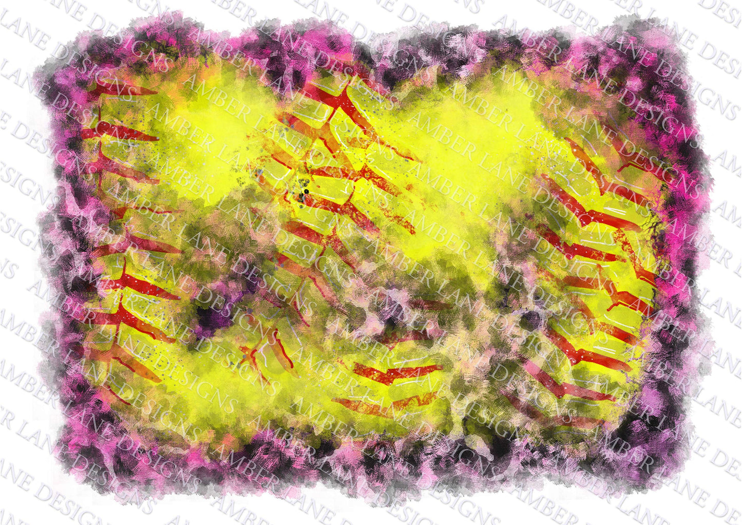 Pink Leopard Distressed Softball Splash Frame, Background PNG Design | Softball Design