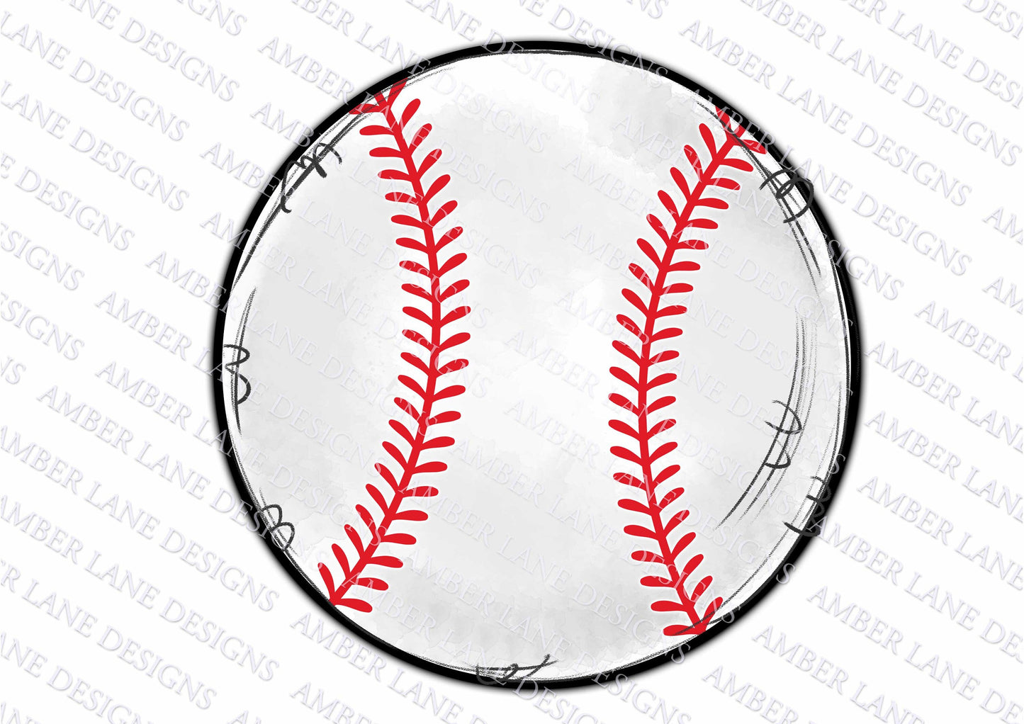 Baseball Doodle with red laces PNG Design tumbler wrap