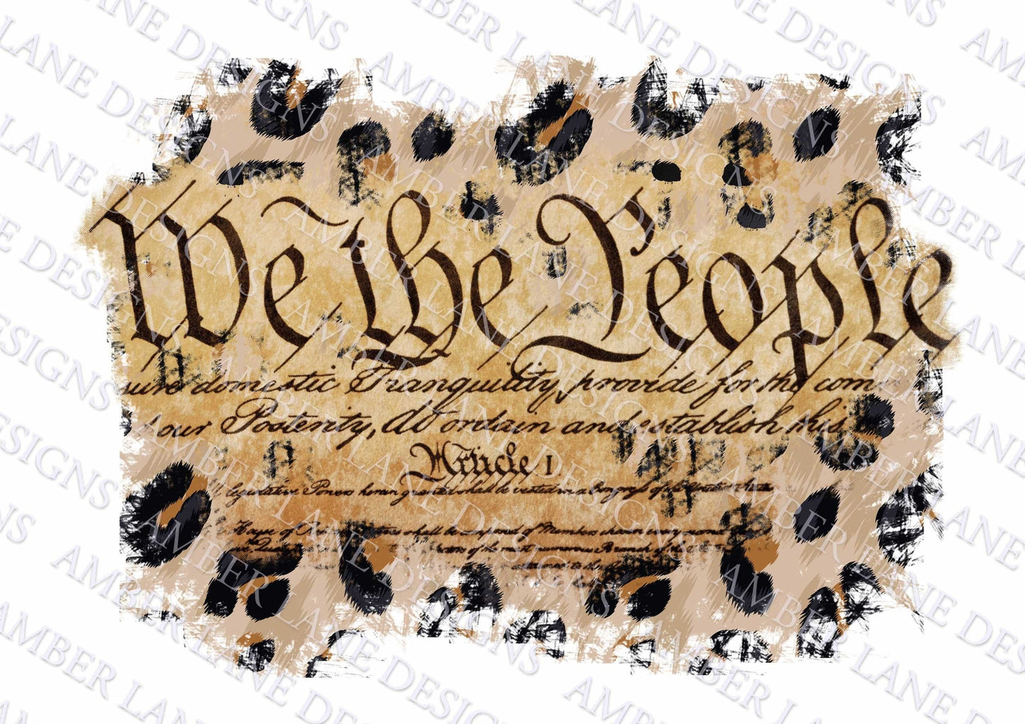 We the people with Leopard background PNG file