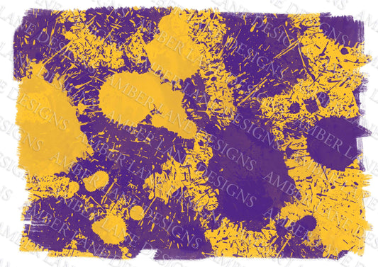 Purple And Gold Paint Splatter background Sublimation png file tumbler wrap