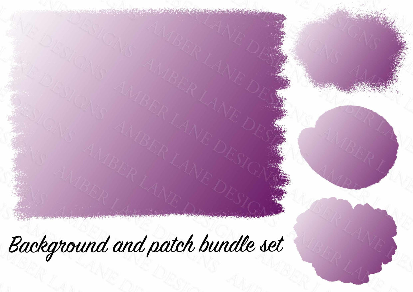 Light Purple Ombre frame and T-Shirt Patches Bundle 4 PNG files
