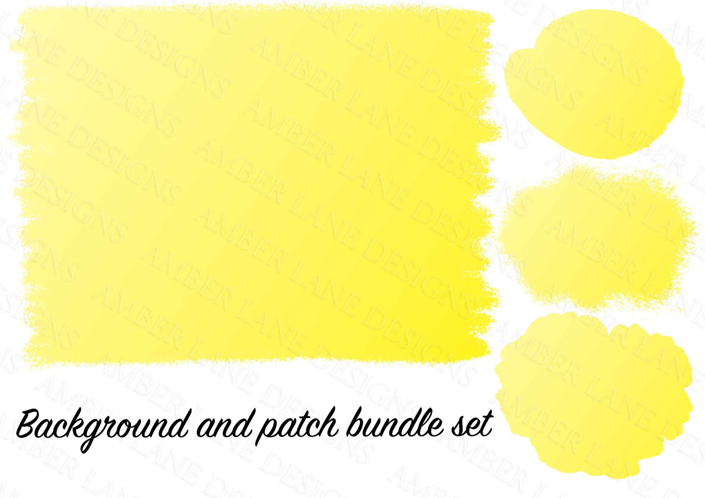 Yellow Ombre frame and T-Shirt Patches Bundle 4 PNG files