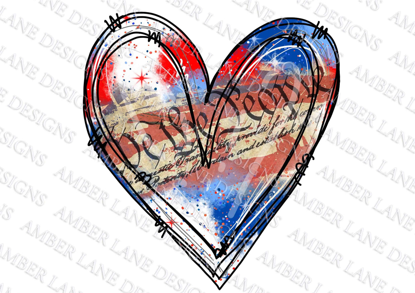 We The People USA heart png file