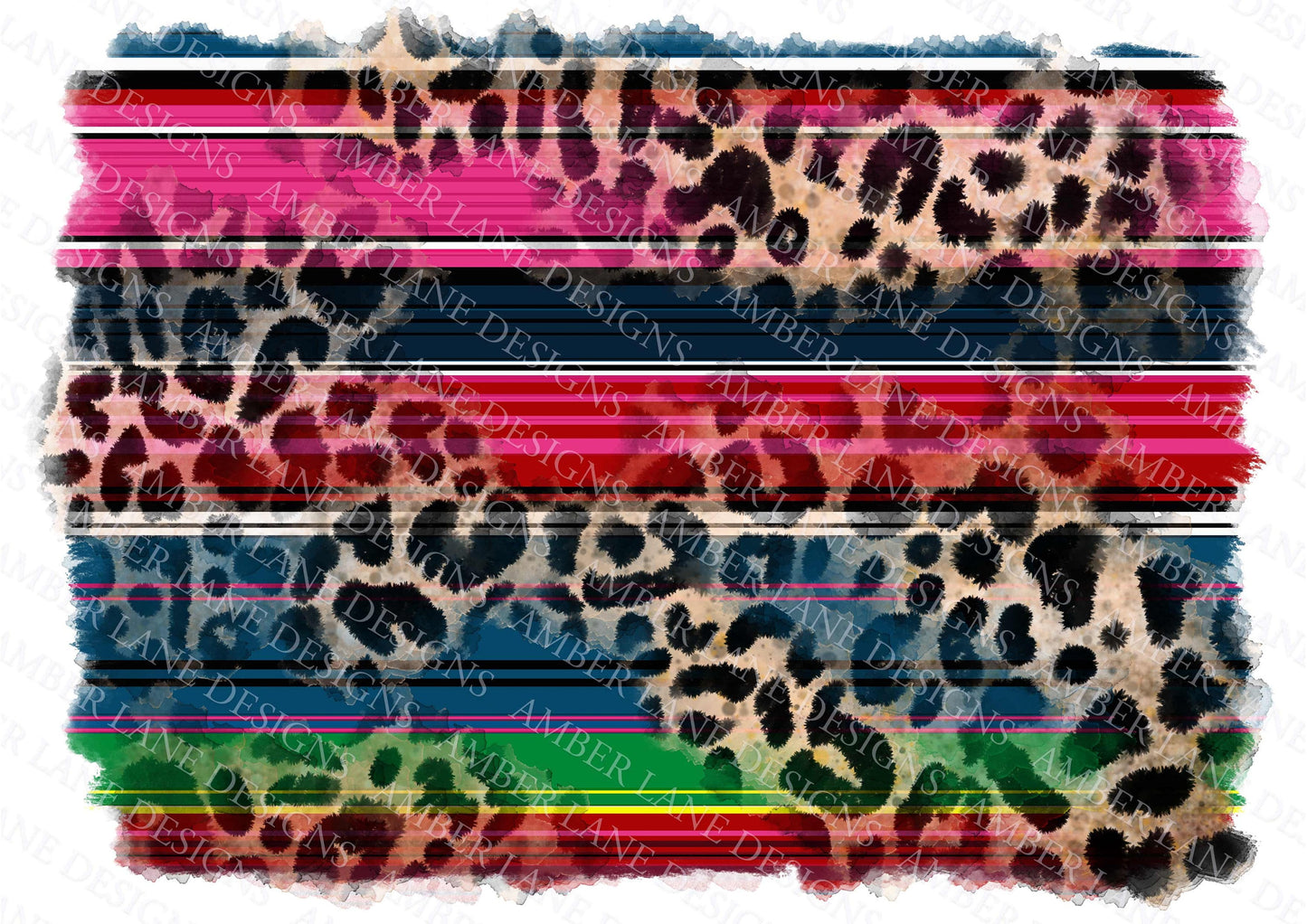 Serape and Cheetah Pattern Png Sublimation Design