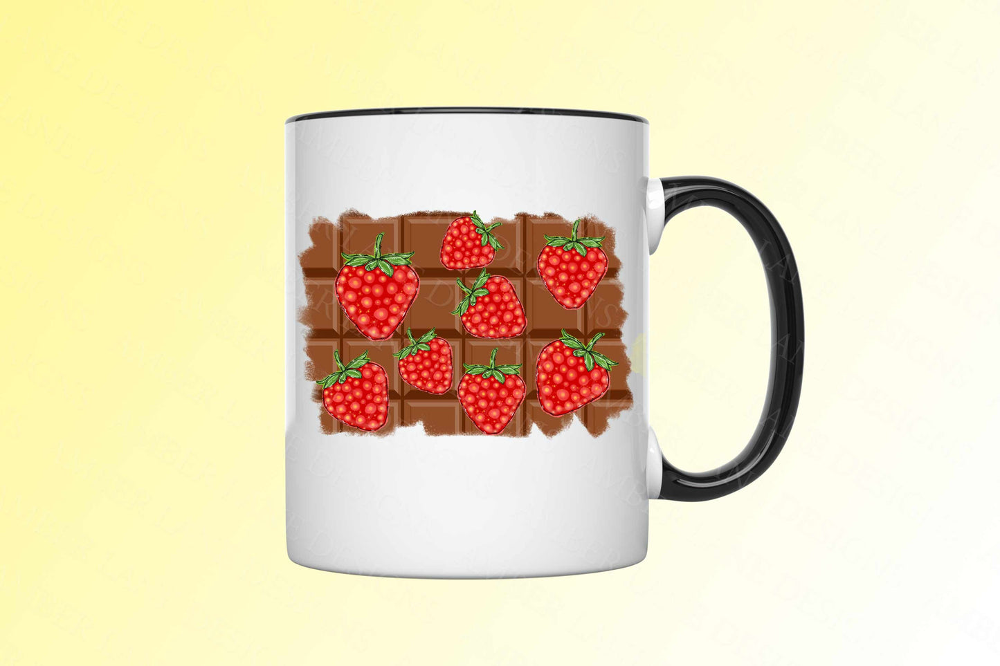 Strawberries and chocolate background patch png file