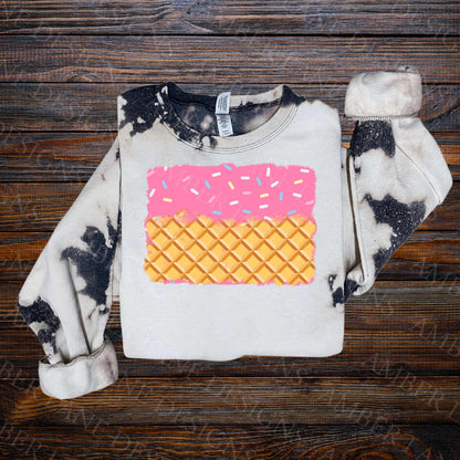 ice cream waffle png file on bleched sweater