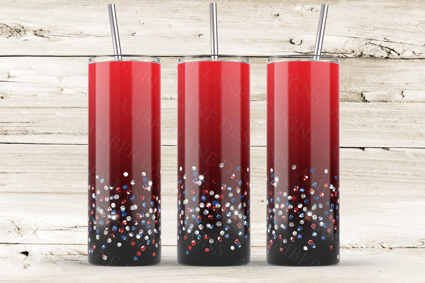 Red and Blue ombre glitter tumbler 20oz SKINNY TUMBLER straight wrap 1 jpeg file