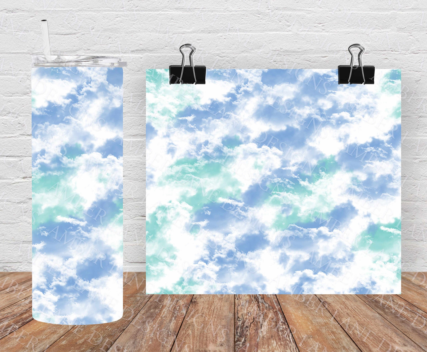 Clouds tumbler 20oz SKINNY TUMBLER straight wrap 1 jpeg file