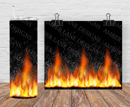 Fire Flames tumbler 20oz SKINNY TUMBLER straight wrap 1 jpeg file (not seamless)