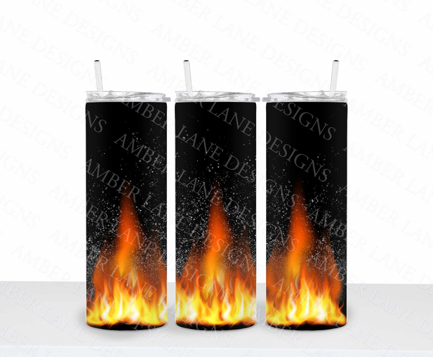 Fire Flames tumbler 20oz SKINNY TUMBLER straight wrap 1 jpeg file (not seamless)