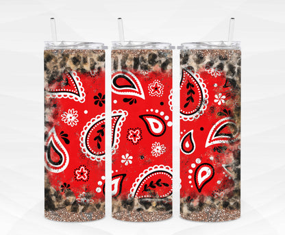 Red Bandana Background with leopard print png file