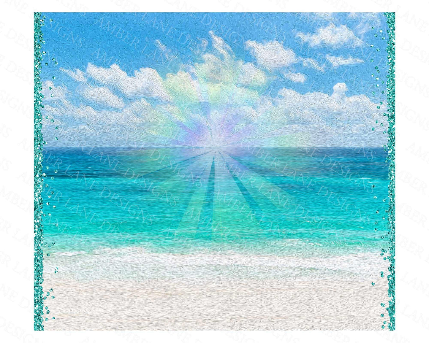 Beach tumbler 20oz SKINNY TUMBLER straight wrap 3 jpeg files (not seamless)