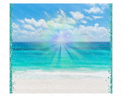 Beach tumbler 20oz SKINNY TUMBLER straight wrap 3 jpeg files (not seamless)