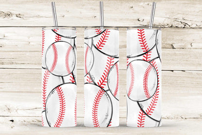 Baseball tumbler 20oz SKINNY TUMBLER straight wrap 1 jpeg file