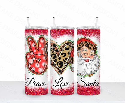 peace love santa tumblers