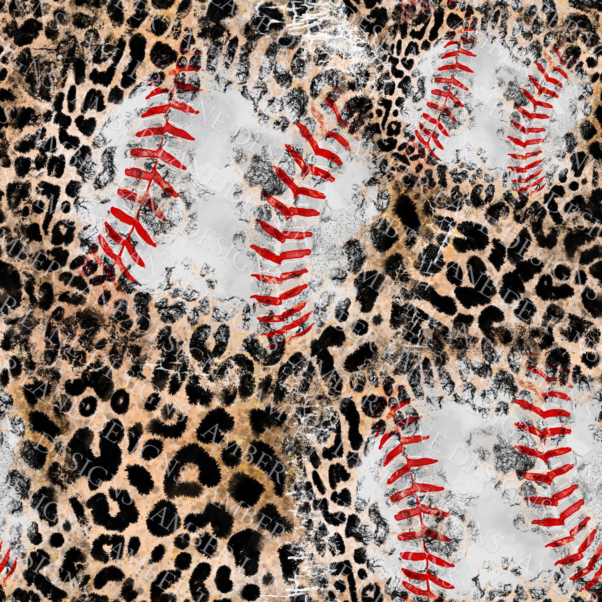 baseball leopard seamless paper