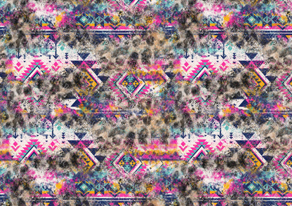 Seamless Pink Aztec and Leopard print backsplash, sublimation, scrapbook background, png file