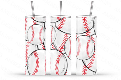 Baseball tumbler 20oz SKINNY TUMBLER straight wrap 1 jpeg file