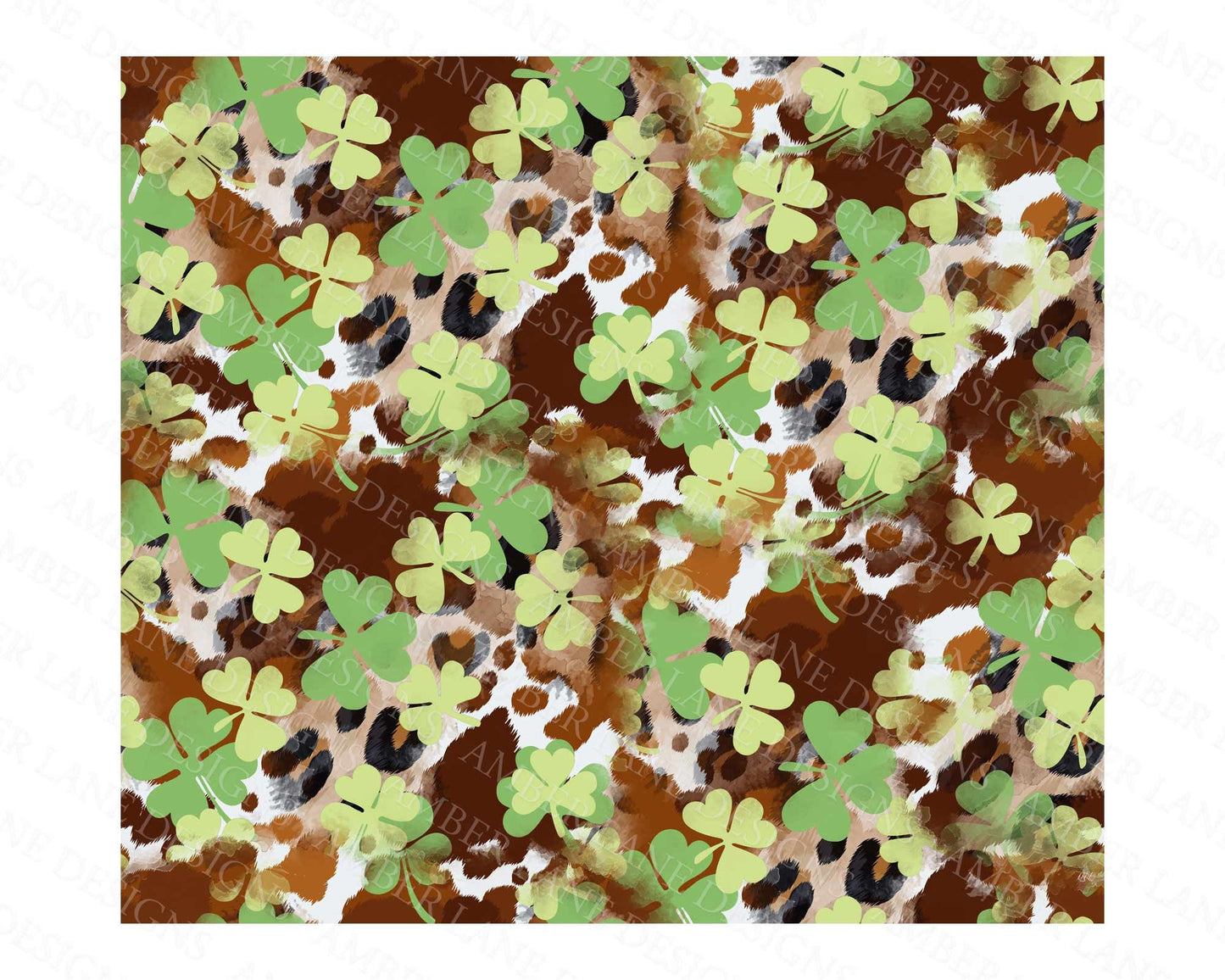 St patrick's four leaf clovers 20oz SKINNY TUMBLER straight wrap bundle 3 jpeg files