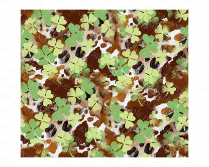 St patrick's four leaf clovers 20oz SKINNY TUMBLER straight wrap bundle 3 jpeg files