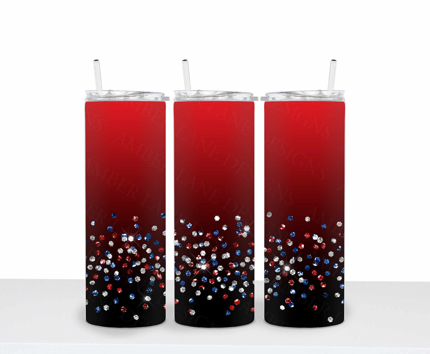 Red and Blue ombre glitter tumbler 20oz SKINNY TUMBLER straight wrap 1 jpeg file