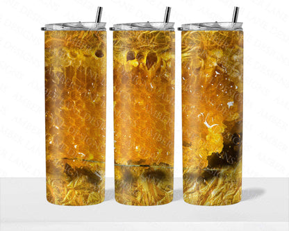 Honeycomb 20oz SKINNY TUMBLER straight wrap 1 jpeg file (not seamless)