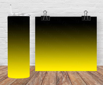 Yellow and Black ombre tumbler 20oz SKINNY TUMBLER straight wrap 1 jpeg file