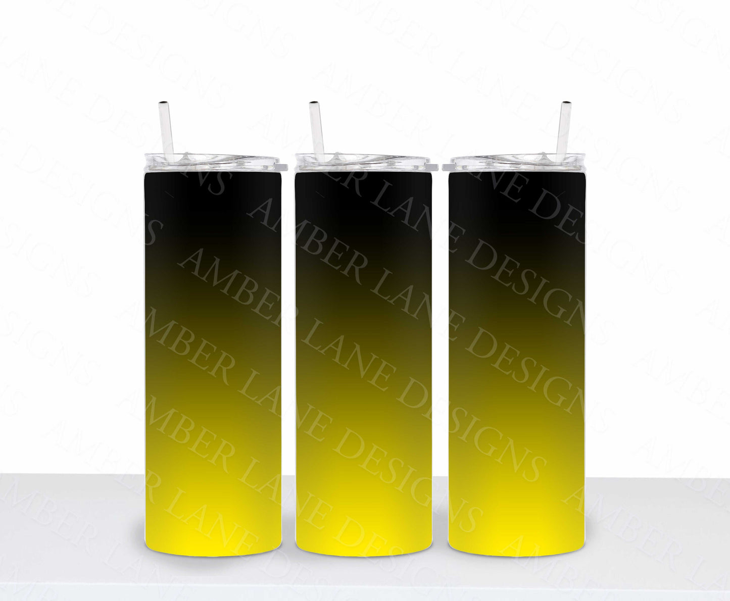 Yellow and Black ombre tumbler 20oz SKINNY TUMBLER straight wrap 1 jpeg file