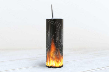 Fire Flames tumbler 20oz SKINNY TUMBLER straight wrap 1 jpeg file (not seamless)