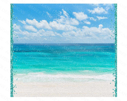 Beach tumbler 20oz SKINNY TUMBLER straight wrap 3 jpeg files (not seamless)