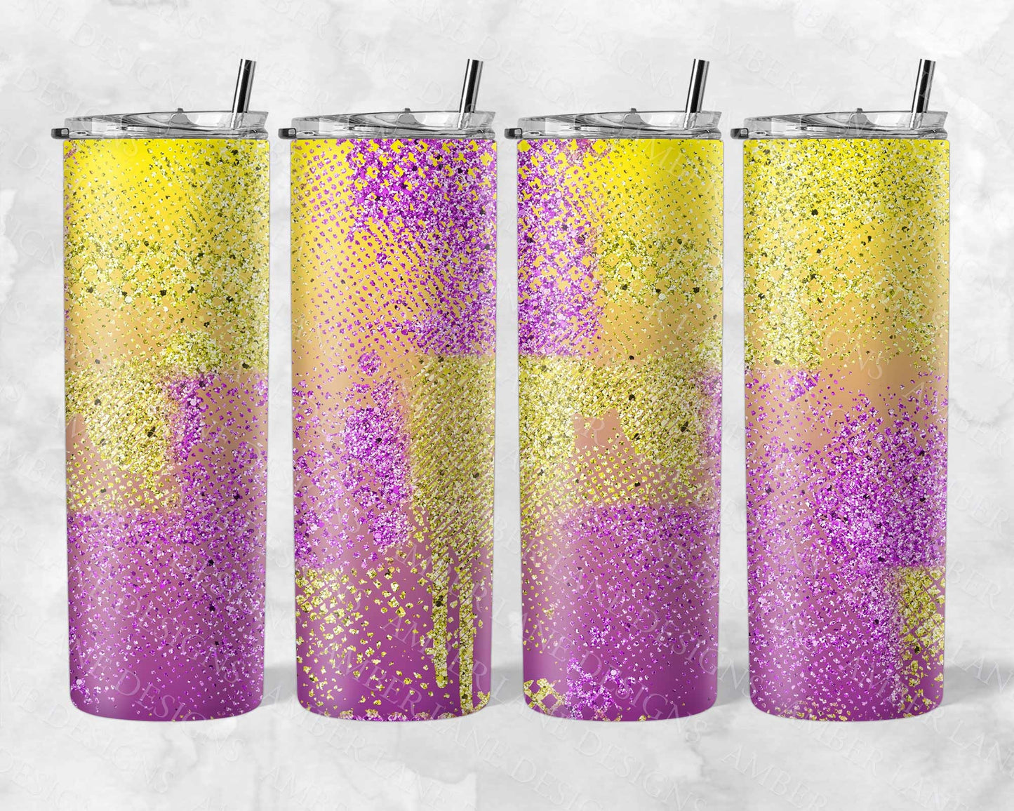 Purple and Gold glitter tumbler 20oz SKINNY TUMBLER straight wrap 1 jpeg file