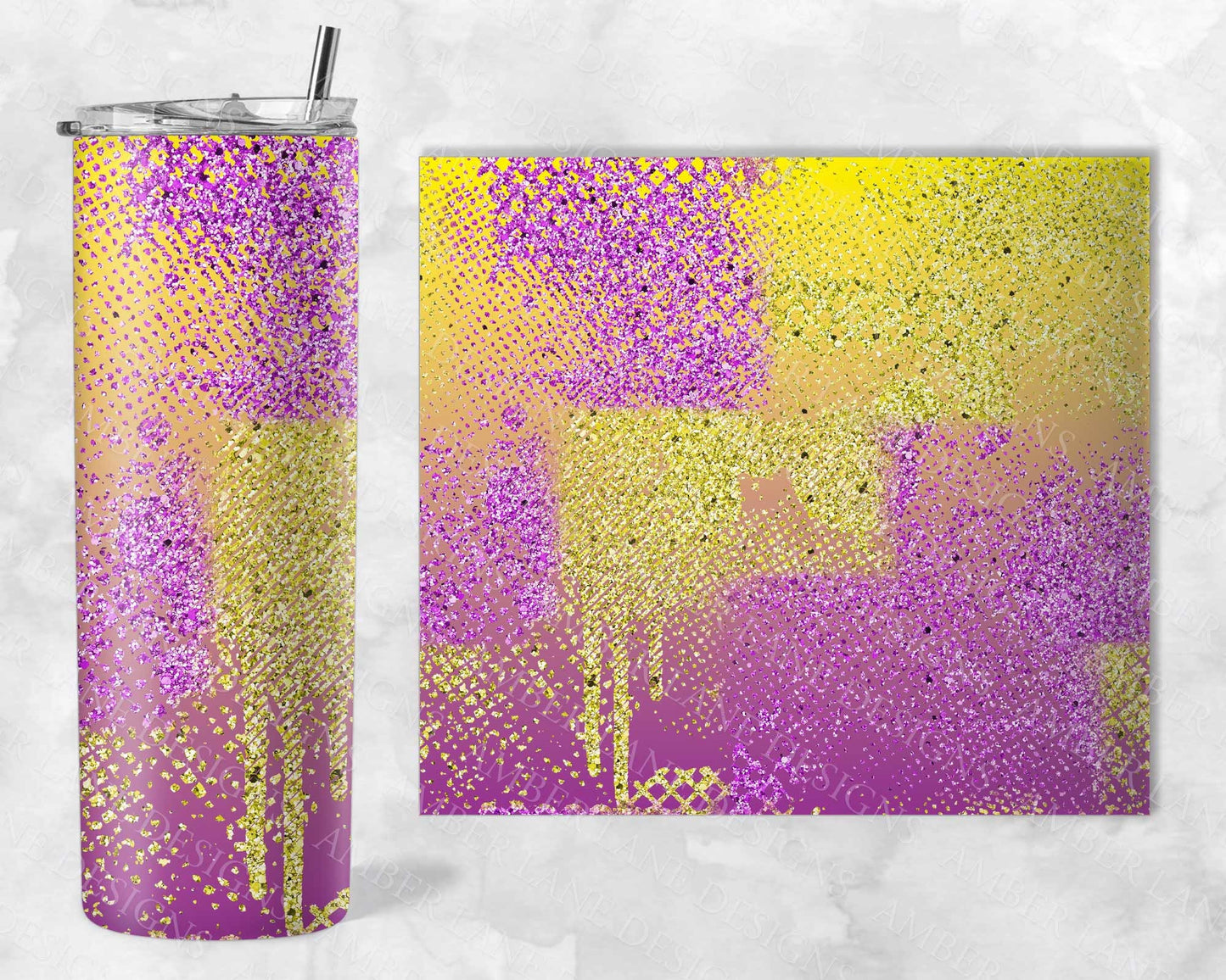 Purple and Gold glitter tumbler 20oz SKINNY TUMBLER straight wrap 1 jpeg file