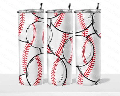 Baseball tumbler 20oz SKINNY TUMBLER straight wrap 1 jpeg file