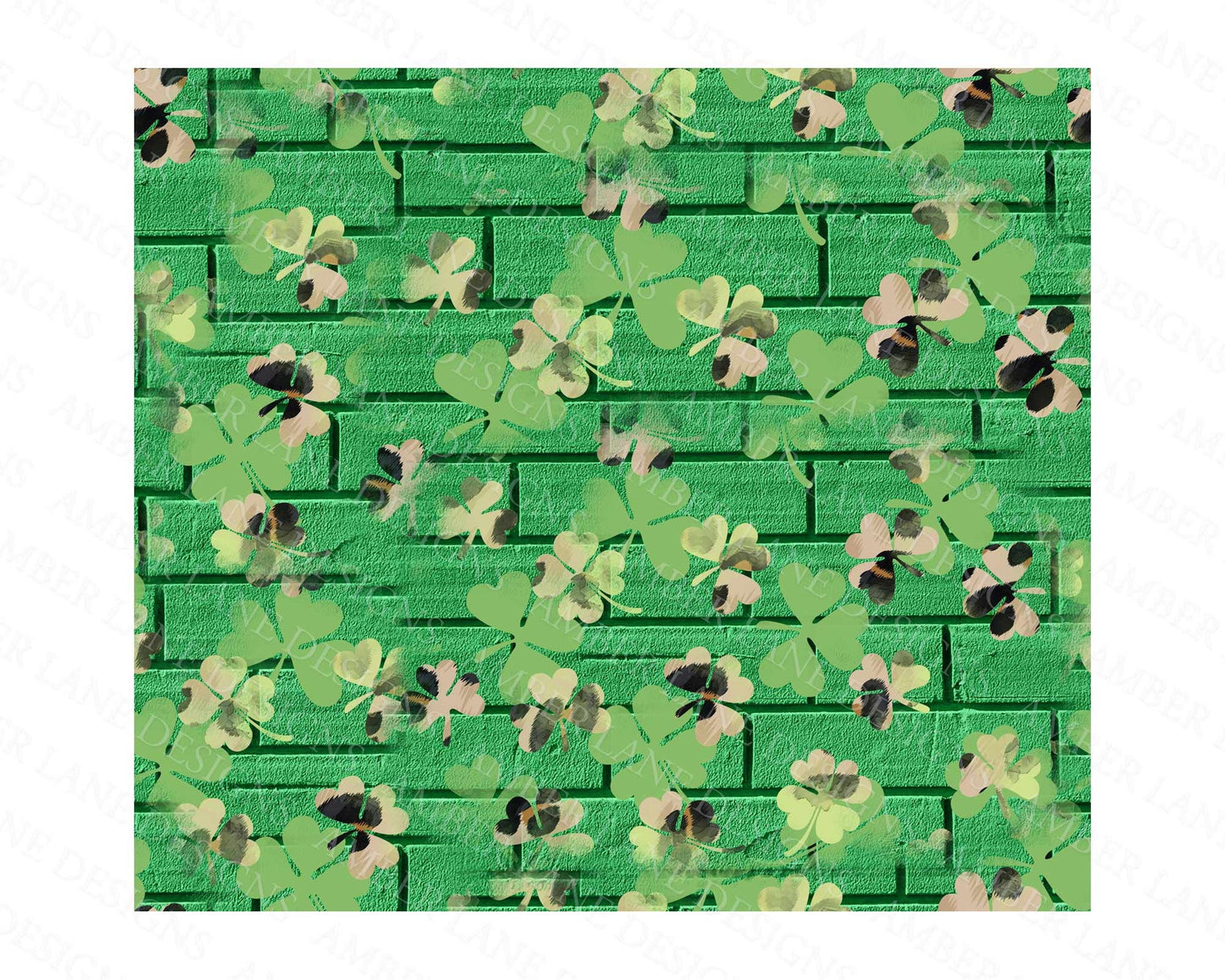 St patrick's four leaf clovers 20oz SKINNY TUMBLER straight wrap bundle 3 jpeg files