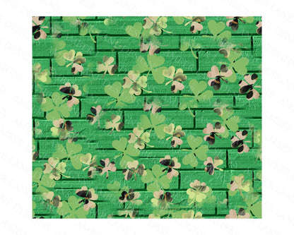 St patrick's four leaf clovers 20oz SKINNY TUMBLER straight wrap bundle 3 jpeg files